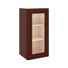 J&K Mahogany J5 Wall Glass Cabinet - 15" W x 30" H (No Glass Insert)