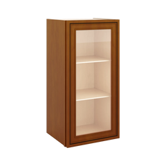 J&K Mocha Glazed K10 Wall Glass Cabinet - 15" W x 30" H (No Glass Insert)