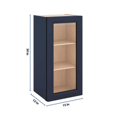 J&K Naval B7 Wall Glass Cabinet - 15" W x 30" H (No Glass Insert)