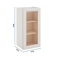 J&K Pure B5 Wall Glass Cabinet - 15" W x 30" H (No Glass Insert)