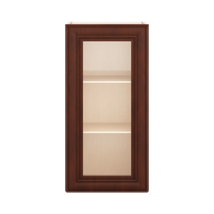 J&K Mahogany J5 Wall Glass Cabinet - 15" W x 30" H (No Glass Insert)