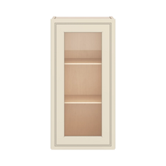 J&K Pearl Glazed H9 Wall Glass Cabinet - 15" W x 30" H (No Glass Insert)