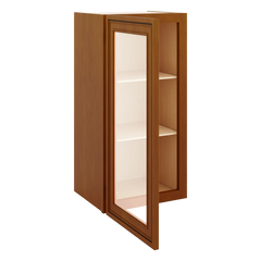J&K Mocha Glazed K10 Wall Glass Cabinet - 15" W x 30" H (No Glass Insert)