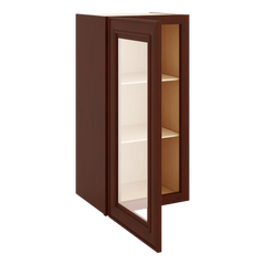 J&K Mahogany J5 Wall Glass Cabinet - 15" W x 30" H (No Glass Insert)
