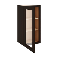 J&K Espresso K8 Wall Glass Cabinet - 15" W x 30" H (No Glass Insert)