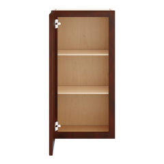J&K Mahogany J5 Wall Glass Cabinet - 15" W x 30" H (No Glass Insert)