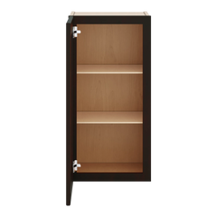 J&K Espresso K8 Wall Glass Cabinet - 15" W x 30" H (No Glass Insert)