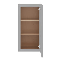 J&K Castle Grey S5 Wall Glass Cabinet - 15" W x 30" H (No Glass Insert)