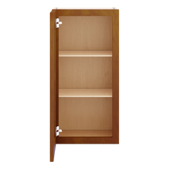 J&K Mocha Glazed K10 Wall Glass Cabinet - 15" W x 30" H (No Glass Insert)