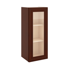 J&K Mahogany J5 Wall Glass Cabinet - 15" W x 36" H (No Glass Insert)