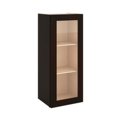 J&K Espresso K8 Wall Glass Cabinet - 15" W x 36" H (No Glass Insert)