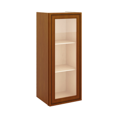 J&K Mocha Glazed K10 Wall Glass Cabinet - 15" W x 36" H (No Glass Insert)