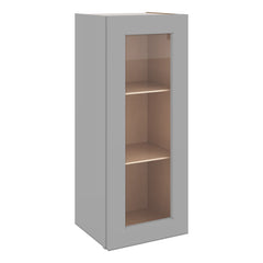 J&K Castle Grey S5 Wall Glass Cabinet - 15" W x 36" H (No Glass Insert)