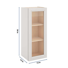 J&K Pure B5 Wall Glass Cabinet - 15" W x 36" H (No Glass Insert)