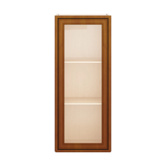 J&K Mocha Glazed K10 Wall Glass Cabinet - 15" W x 36" H (No Glass Insert)