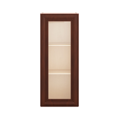 J&K Mahogany J5 Wall Glass Cabinet - 15" W x 36" H (No Glass Insert)