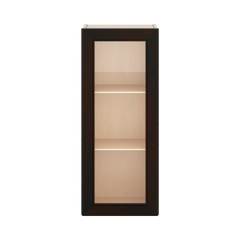 J&K Espresso K8 Wall Glass Cabinet - 15" W x 36" H (No Glass Insert)
