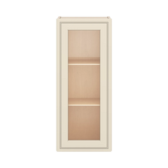 J&K Pearl Glazed H9 Wall Glass Cabinet - 15" W x 36" H (No Glass Insert)