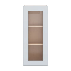 J&K White Shaker S8 Wall Glass Cabinet - 15" W x 36" H (No Glass Insert)