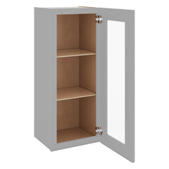 J&K Castle Grey S5 Wall Glass Cabinet - 15" W x 36" H (No Glass Insert)