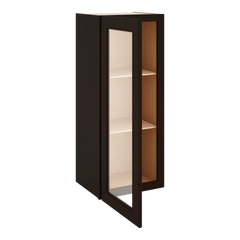 J&K Espresso K8 Wall Glass Cabinet - 15" W x 36" H (No Glass Insert)