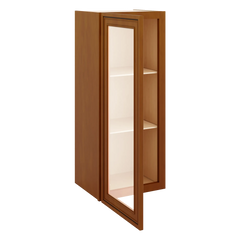 J&K Mocha Glazed K10 Wall Glass Cabinet - 15" W x 36" H (No Glass Insert)