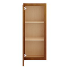 J&K Mocha Glazed K10 Wall Glass Cabinet - 15" W x 36" H (No Glass Insert)