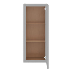 J&K Castle Grey S5 Wall Glass Cabinet - 15" W x 36" H (No Glass Insert)