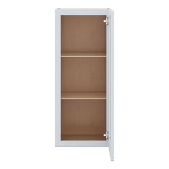 J&K White Shaker S8 Wall Glass Cabinet - 15" W x 36" H (No Glass Insert)