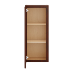 J&K Mahogany J5 Wall Glass Cabinet - 15" W x 36" H (No Glass Insert)