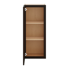 J&K Espresso K8 Wall Glass Cabinet - 15" W x 36" H (No Glass Insert)