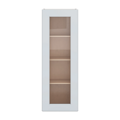 J&K White Shaker S8 Wall Glass Cabinet - 15" W x 42" H (No Glass Insert)