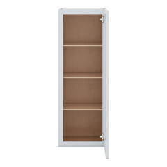 J&K White Shaker S8 Wall Glass Cabinet - 15" W x 42" H (No Glass Insert)