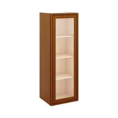 J&K Mocha Glazed K10 Wall Glass Cabinet - 15" W x 42" H (No Glass Insert)