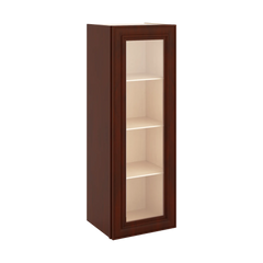 J&K Mahogany J5 Wall Glass Cabinet - 15" W x 42" H (No Glass Insert)