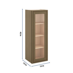 J&K Hazel H8 Wall Glass Cabinet - 15" W x 42" H (No Glass Insert)