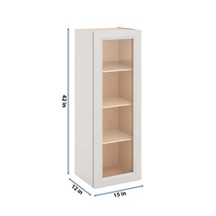 J&K Pure B5 Wall Glass Cabinet - 15" W x 42" H (No Glass Insert)