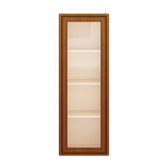 J&K Mocha Glazed K10 Wall Glass Cabinet - 15" W x 42" H (No Glass Insert)