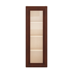 J&K Mahogany J5 Wall Glass Cabinet - 15" W x 42" H (No Glass Insert)