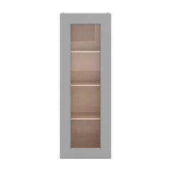 J&K Castle Grey S5 Wall Glass Cabinet - 15" W x 42" H (No Glass Insert)