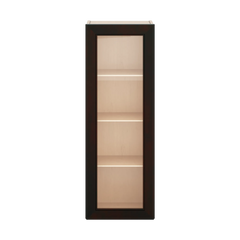 J&K Espresso K8 Wall Glass Cabinet - 15" W x 42" H (No Glass Insert)
