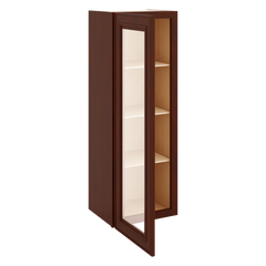 J&K Mahogany J5 Wall Glass Cabinet - 15" W x 42" H (No Glass Insert)