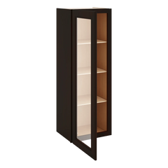 J&K Espresso K8 Wall Glass Cabinet - 15" W x 42" H (No Glass Insert)