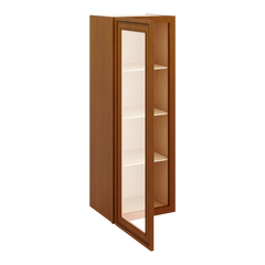 J&K Mocha Glazed K10 Wall Glass Cabinet - 15" W x 42" H (No Glass Insert)