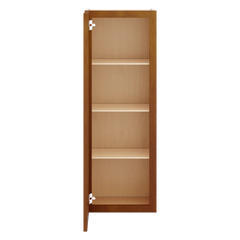 J&K Mocha Glazed K10 Wall Glass Cabinet - 15" W x 42" H (No Glass Insert)