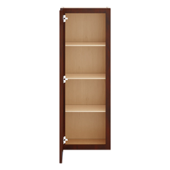 J&K Mahogany J5 Wall Glass Cabinet - 15" W x 42" H (No Glass Insert)