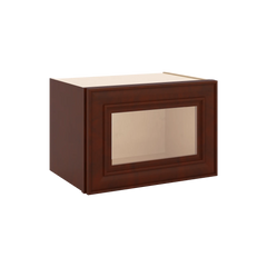 J&K Mahogany J5 Wall Glass Cabinet - 18" W x 12" H (No Glass Insert)