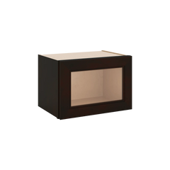 J&K Espresso K8 Wall Glass Cabinet - 18" W x 12" H (No Glass Insert)
