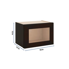 J&K Espresso K8 Wall Glass Cabinet - 18" W x 12" H (No Glass Insert)