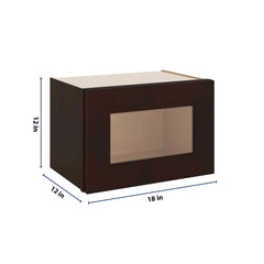 J&K Java Coffee S1 Wall Glass Cabinet - 18" W x 12" H (No Glass Insert)